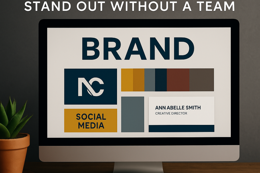 Personal brand visuals created using AI tools like ChatGPT and Canva