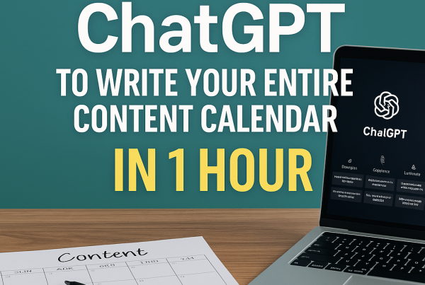Digital workspace planning a content calendar using ChatGPT