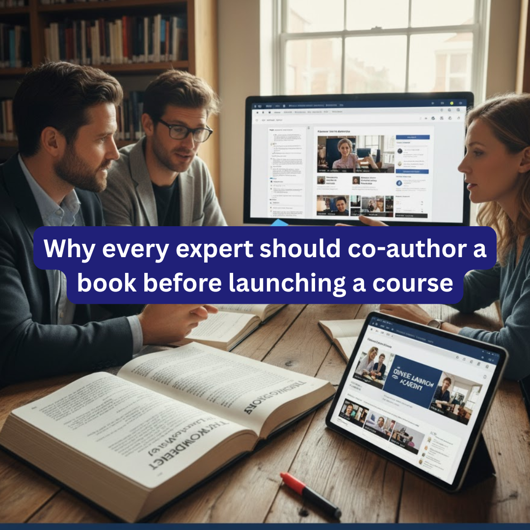 Why every expert should co-author a book before launching a course