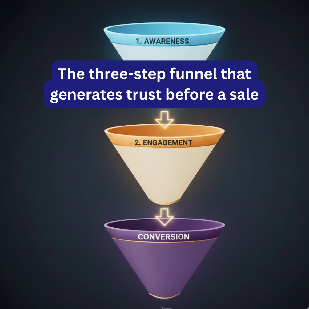 The three-step funnel that generates trust before a sale